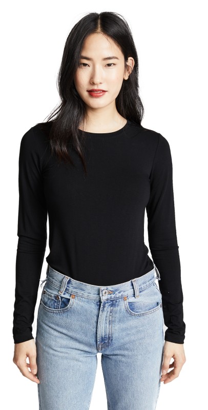L'AGENCE Crew Neck Tess Shirt White