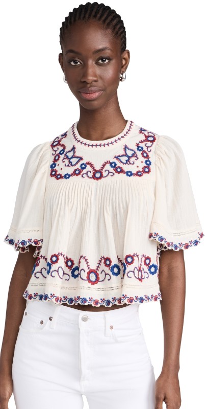 Sea Soren Embroidery Top Multi