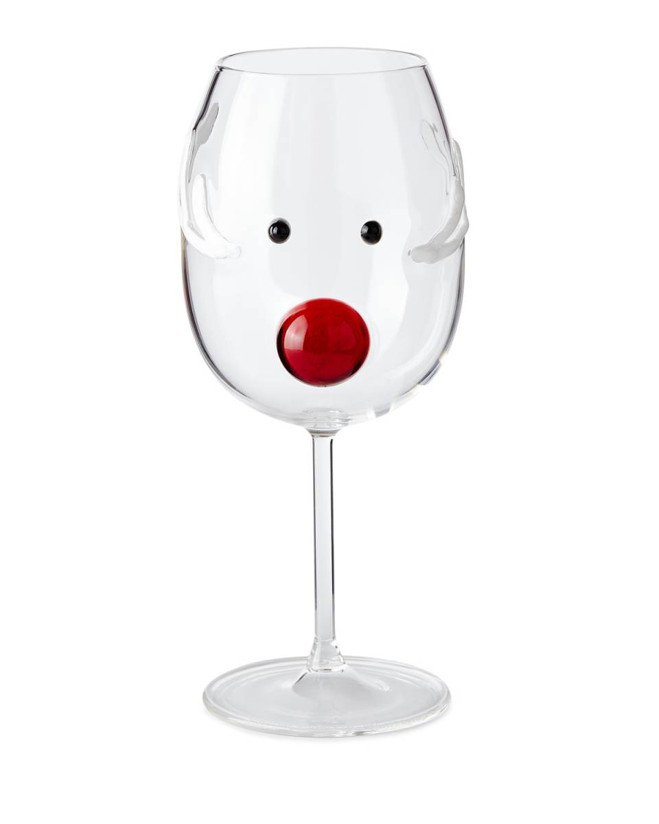 Reindeer Wine Glass