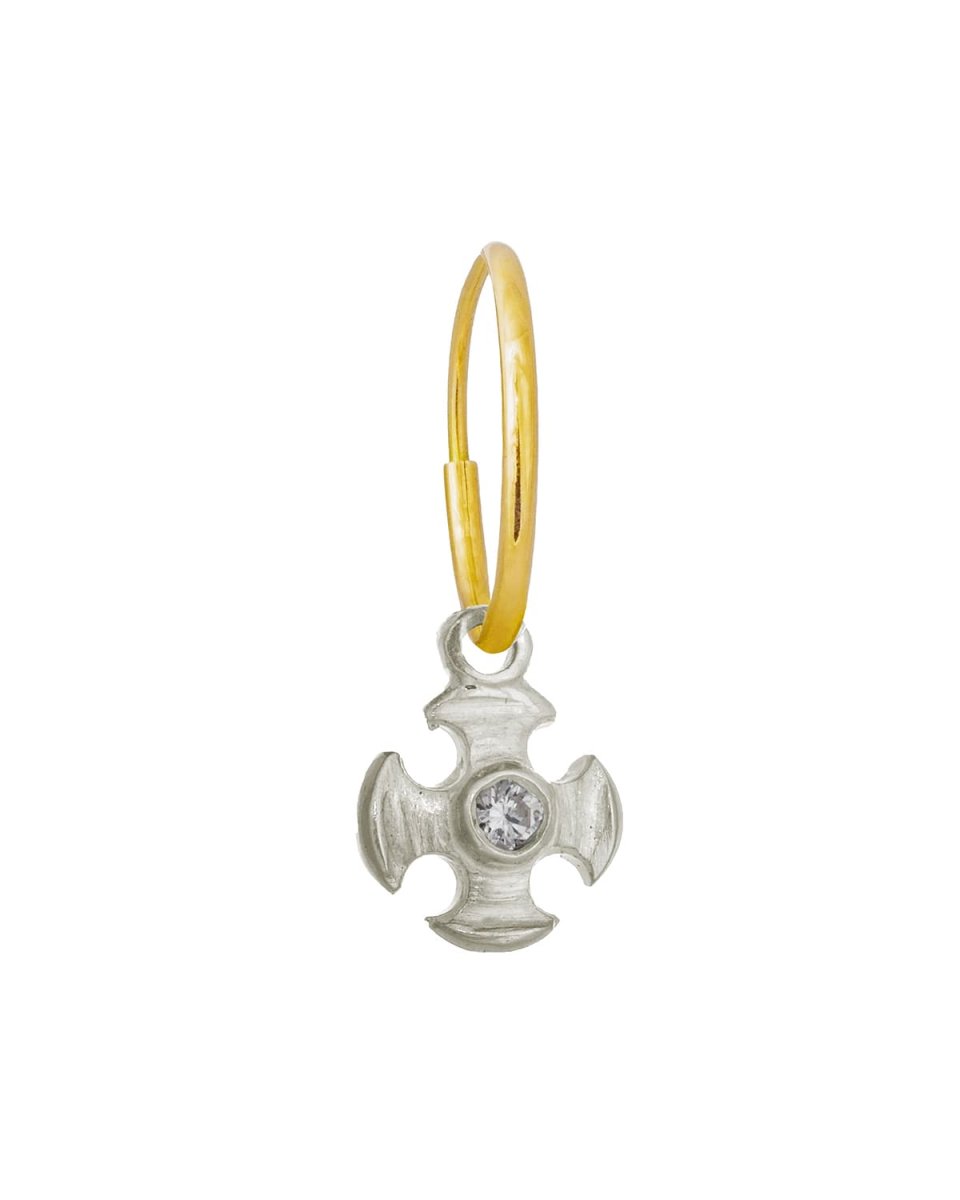 Tiny Temple Single Earring with Stone