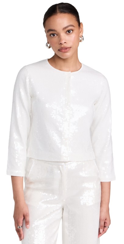 Theory Sequin Cardigan White