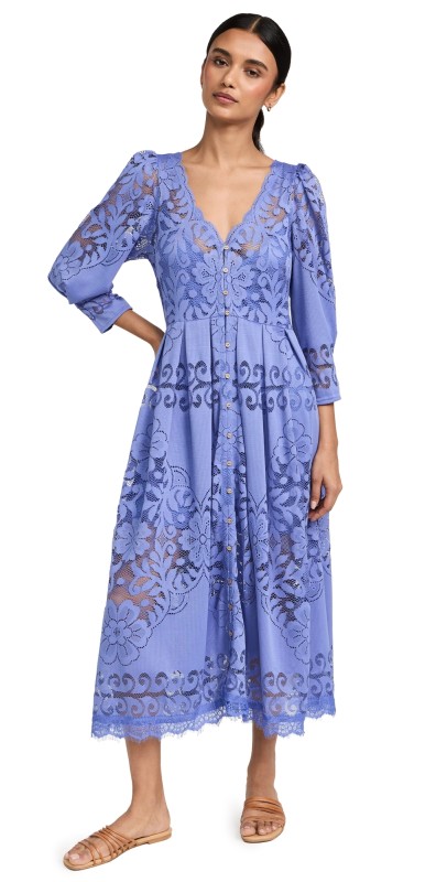 Free People Shadow Dance Midi Dress Persian Jewel