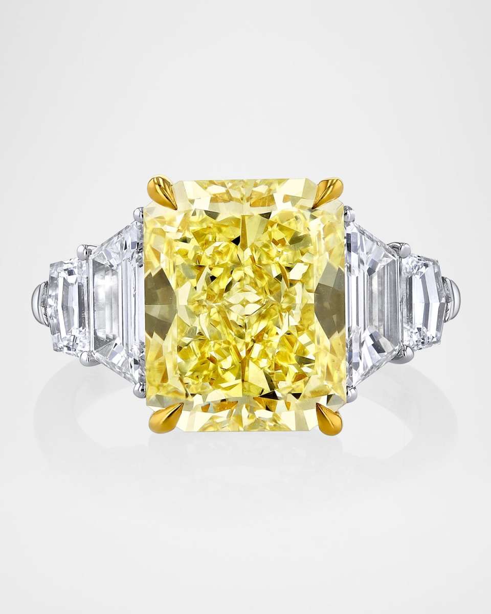 x Danielle Klein Platinum and 18K Yellow Gold Radiant-Cut Diamond Statement Ring, Size 6.5, 7.49tcw