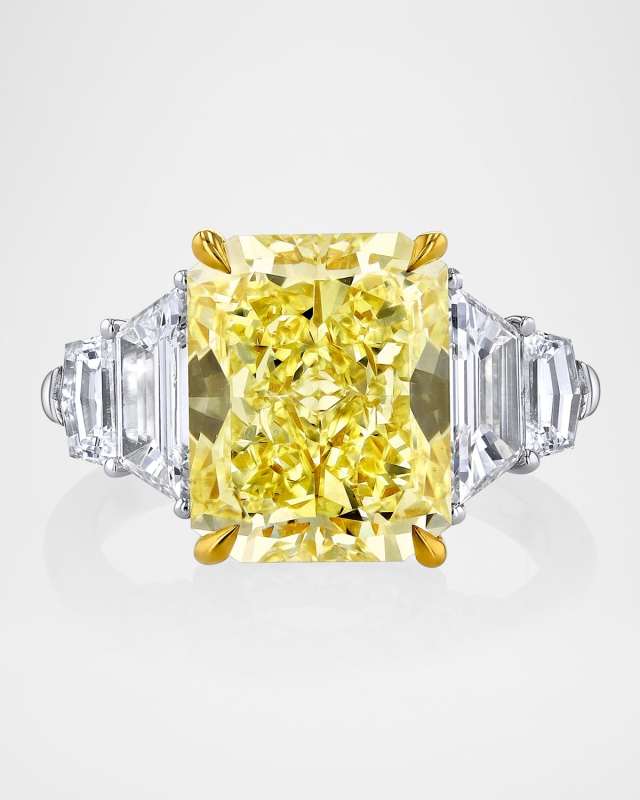 x Danielle Klein Platinum and 18K Yellow Gold Radiant-Cut Diamond Statement Ring, Size 6.5, 7.49tcw