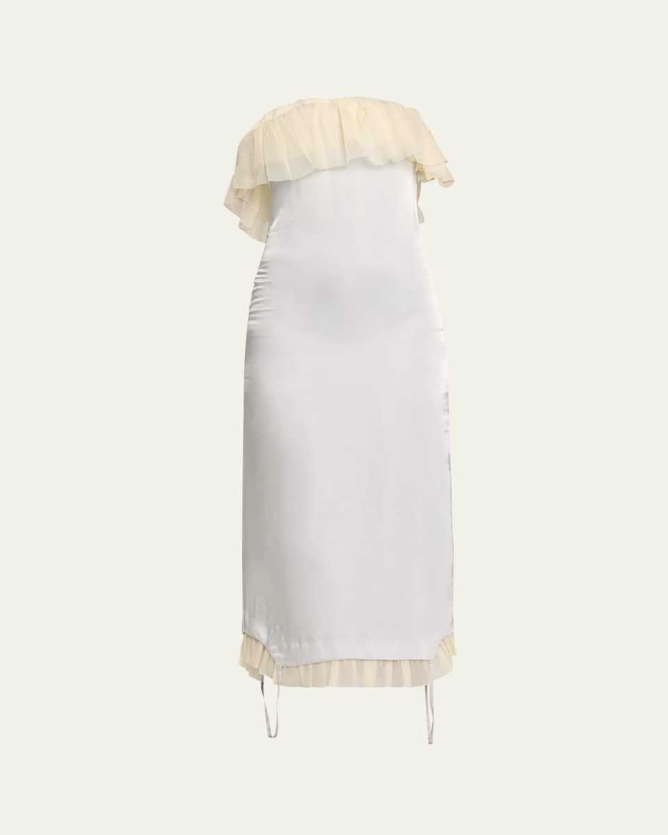 Strapless Fluid Upside-Down Midi Dress