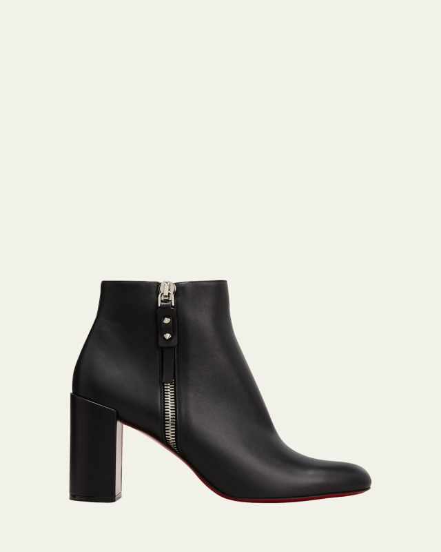 Ziptotal Calfskin Red Sole Booties