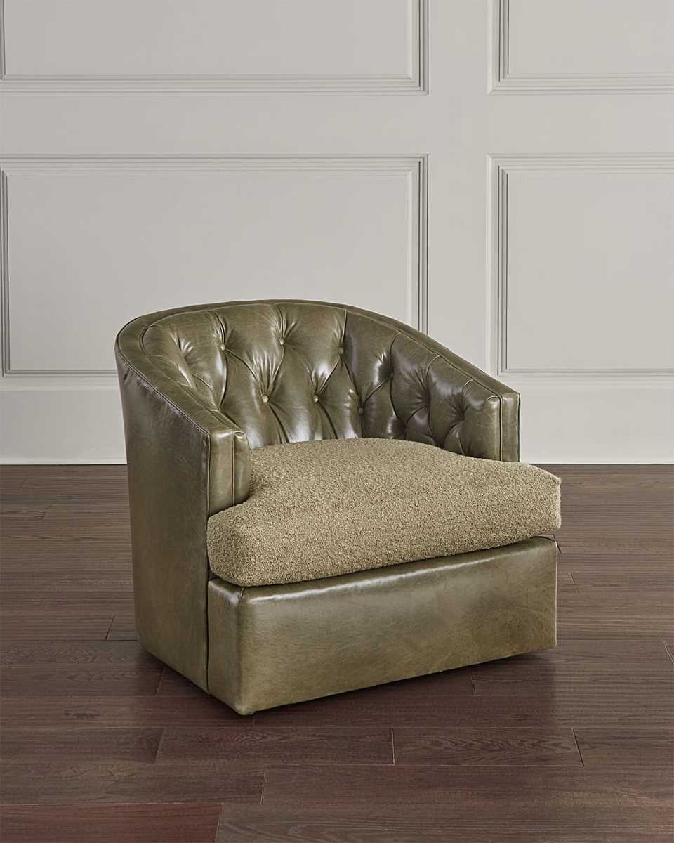 Verna Leather Swivel Chair