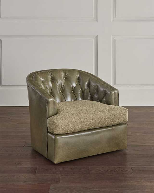 Verna Leather Swivel Chair