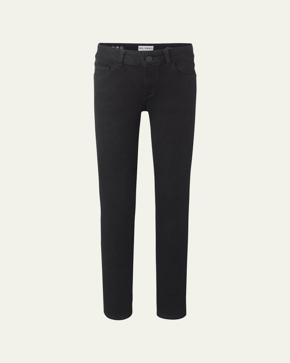 Girl's Chloe Black-Wash Skinny Jeans, Size 7-16