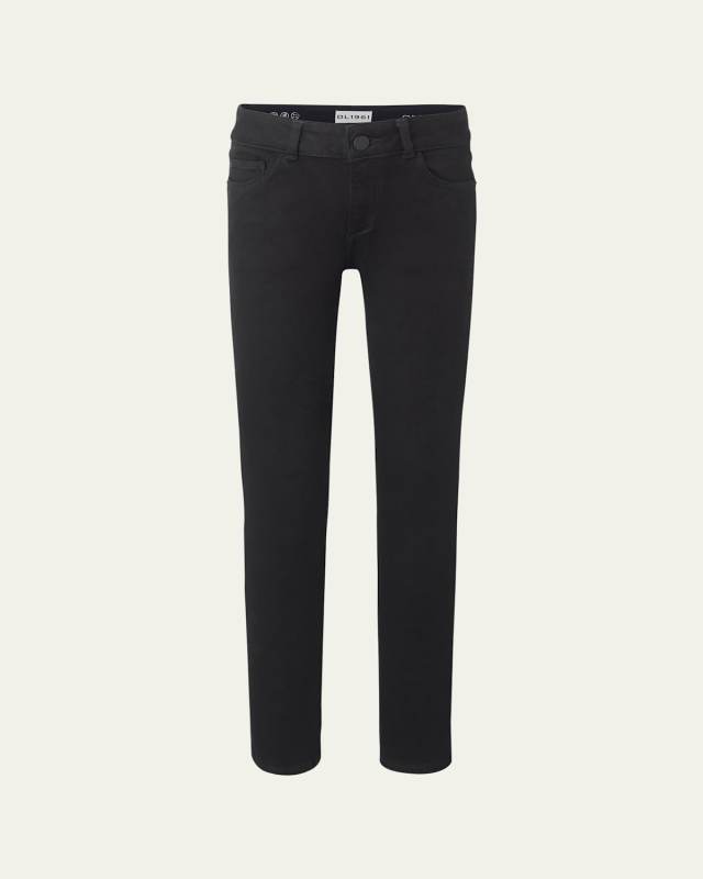 Girl's Chloe Black-Wash Skinny Jeans, Size 7-16