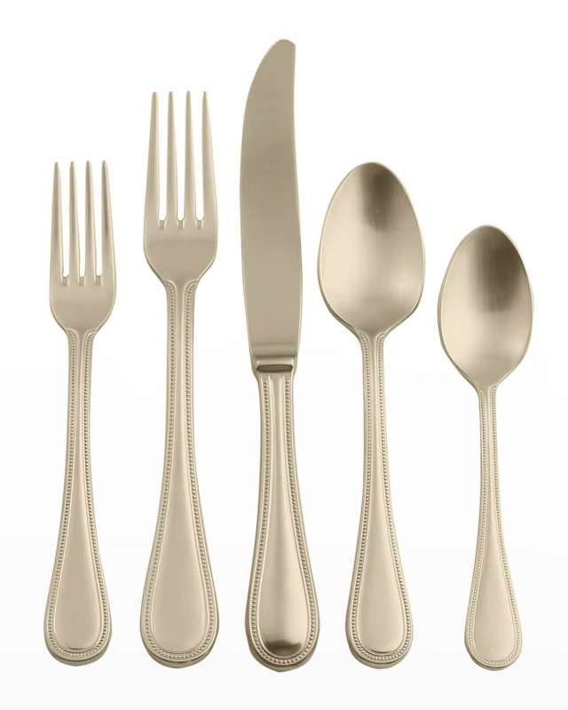Perla Ice Champagne 5-Piece Flatware Set