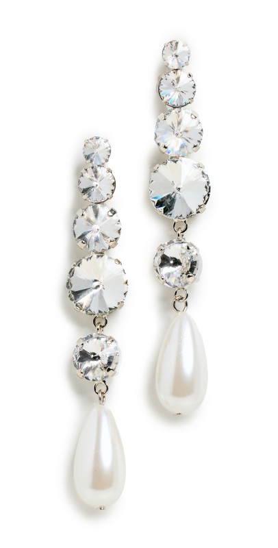 LELET NY Athena Drop Earrings Silver/Pearl