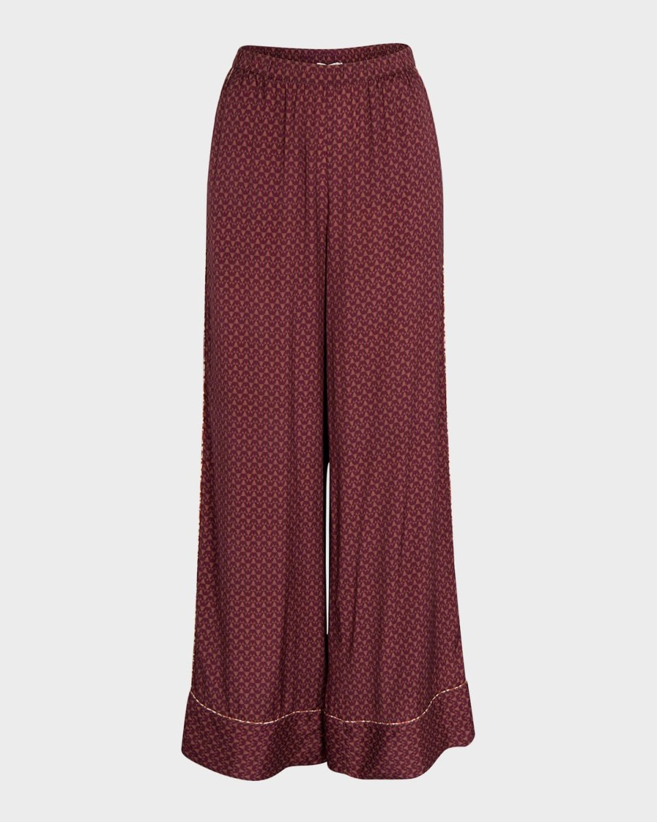 Lumi Relaxed Geo-Print Wide-Leg Pants