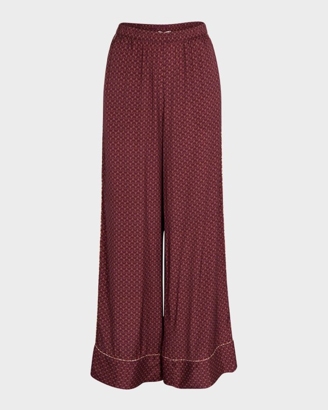Lumi Relaxed Geo-Print Wide-Leg Pants