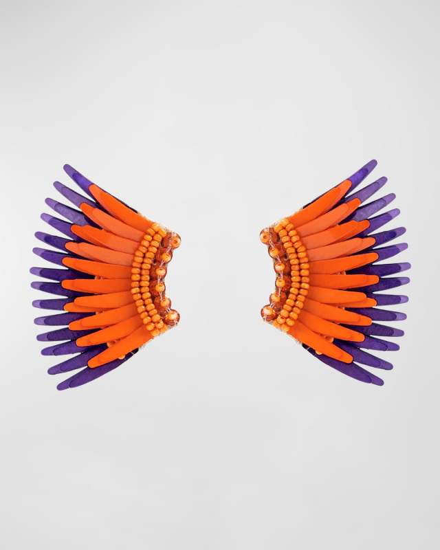 Mini Madeline Gameday Earrings, Orange/Purple
