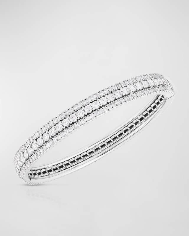 18K Gold Siena 3 Row Diamond Bangle