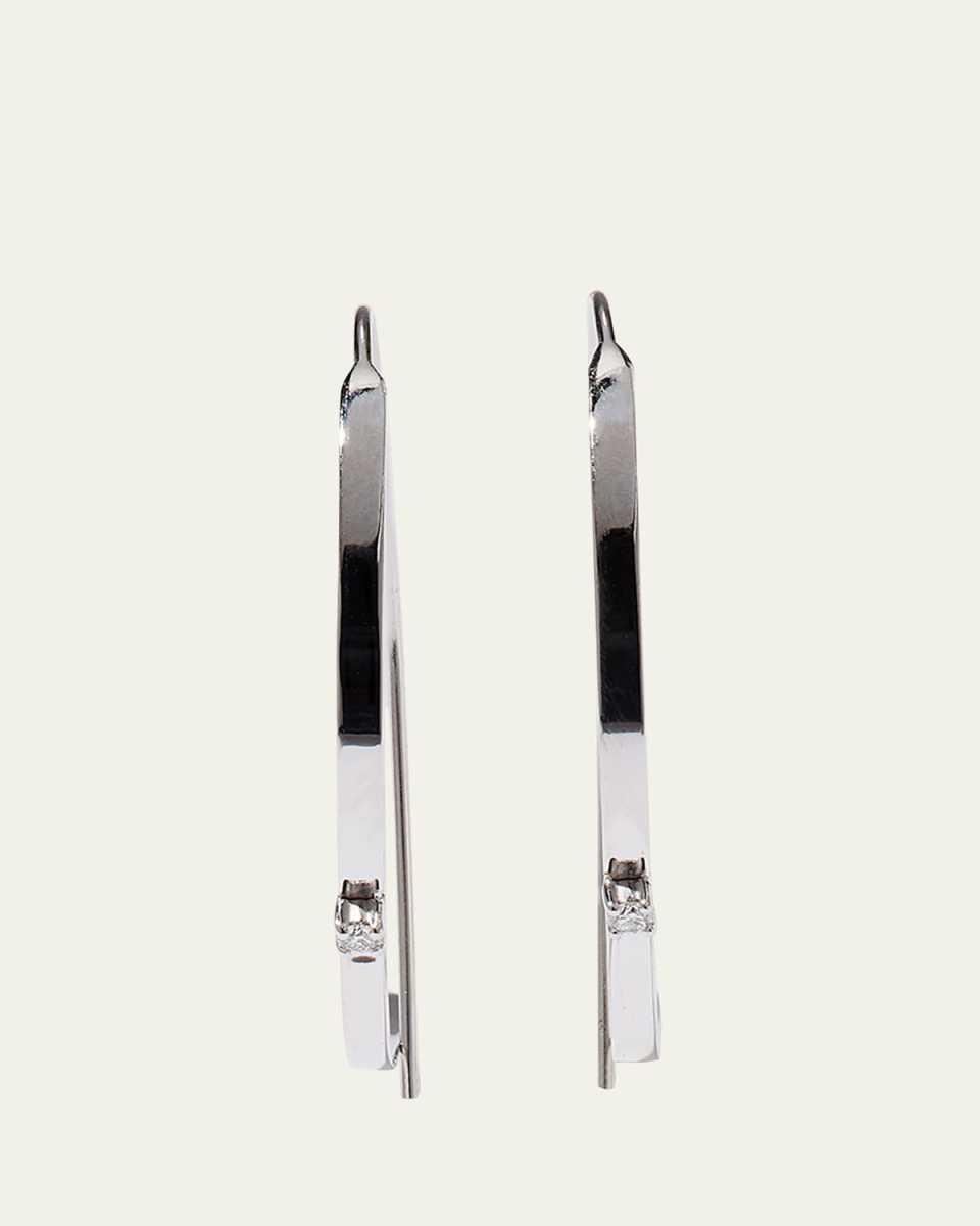 Small Flat Diamond Hoop Earrings