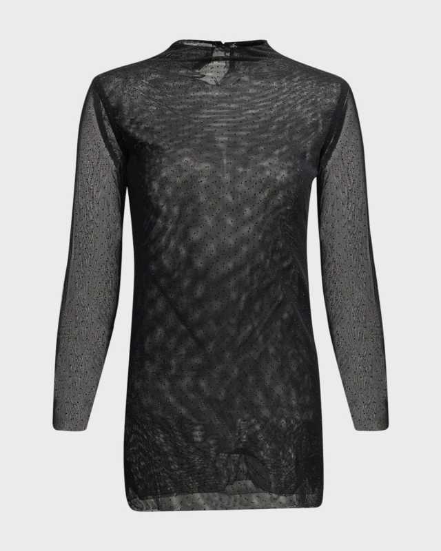 Double Disco Long-Sleeve Mesh Top