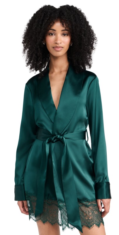 Night Night by Jonathan Simkhai Juliet Lace Robe Pine