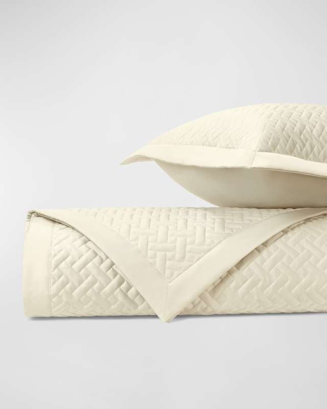 Basketweave Quilting Coverlet and Shams