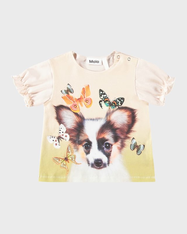 Girl's Eline Graphic Dog T-Shirt, Size 6M-