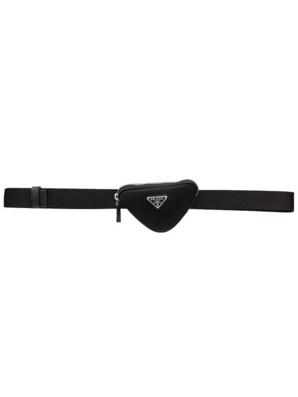 triangle-logo leather belt