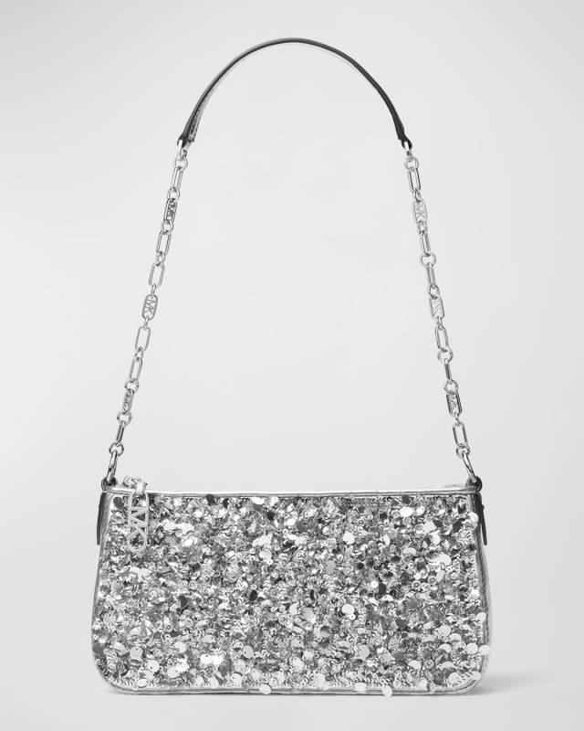 Empire Sequin Chain Pouchette Shoulder Bag