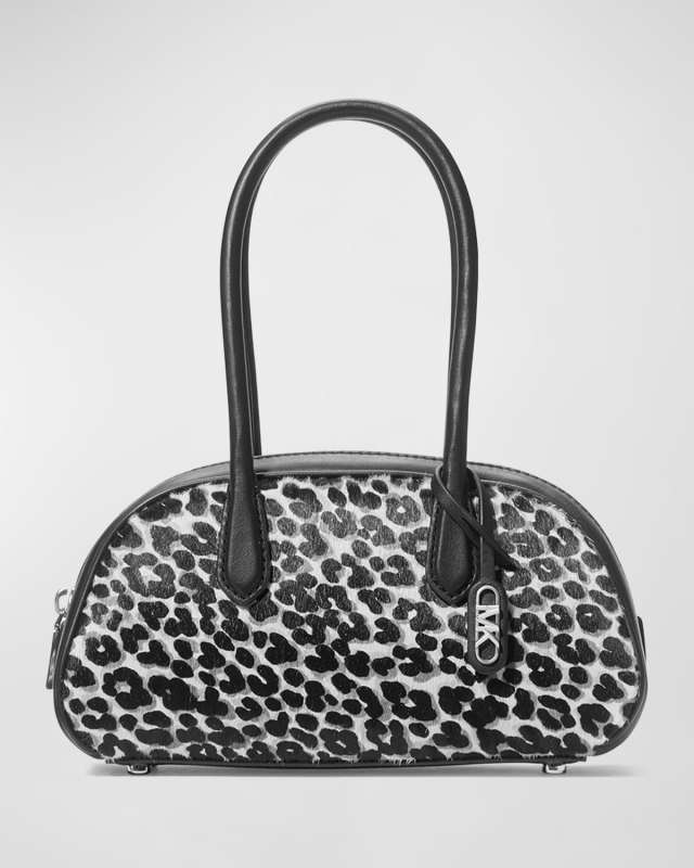 Lulu Small Leopard Calf Hair Satchel Bag