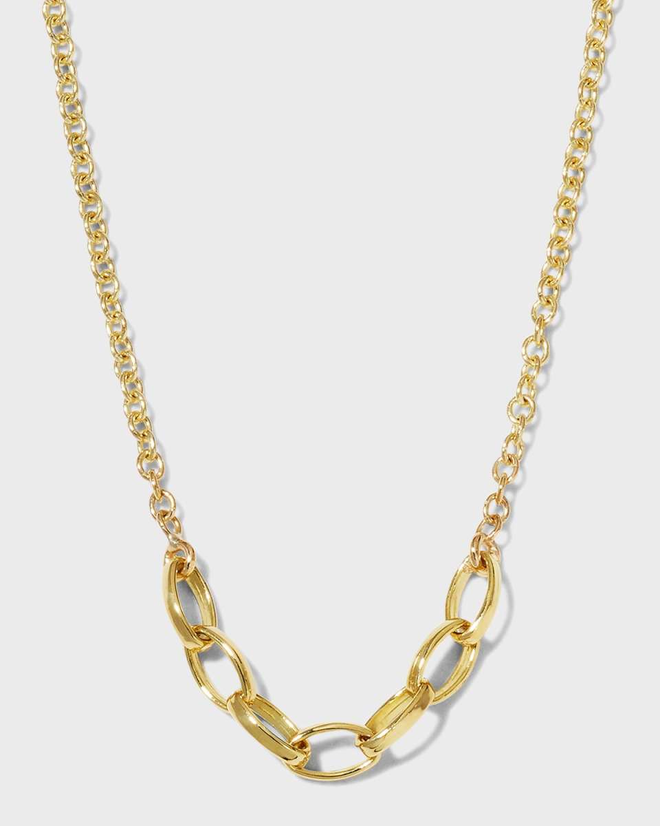 Yellow Gold 7 Small Edith Link Necklace