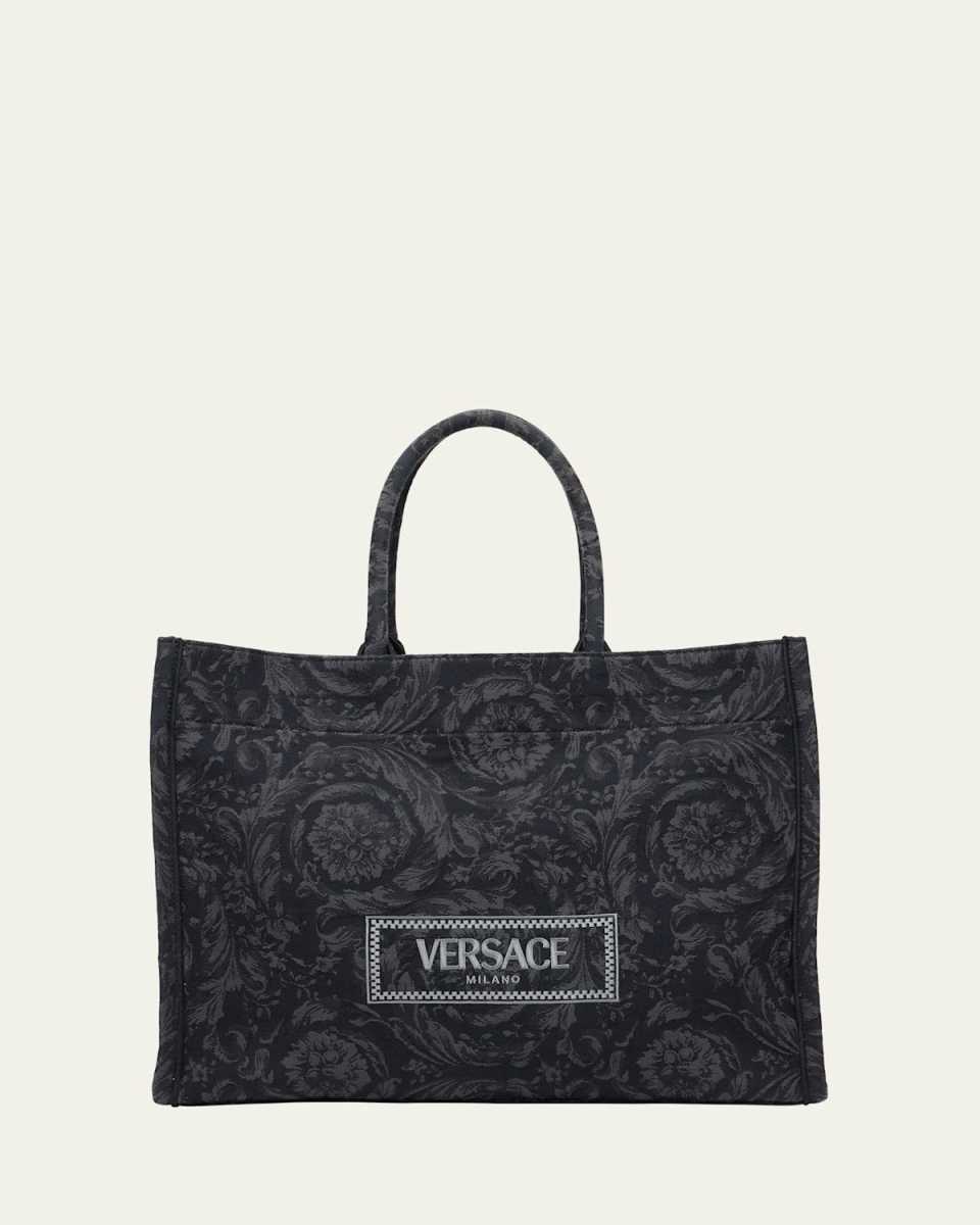 XL Jacquard Embroidered Canvas Tote Bag