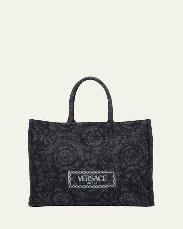 XL Jacquard Embroidered Canvas Tote Bag