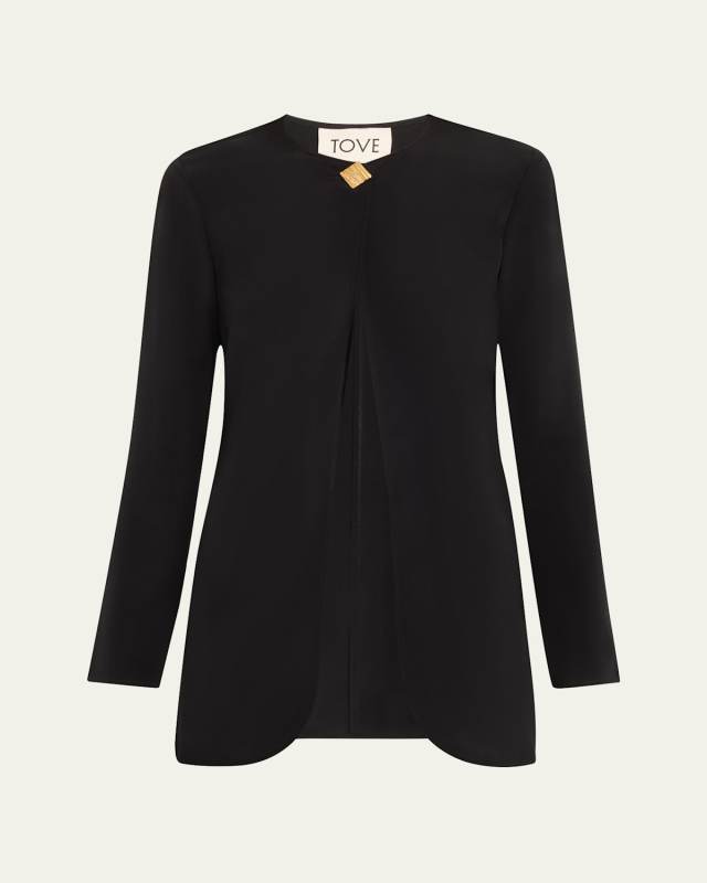 Reyes Long-Sleeve Silk Top