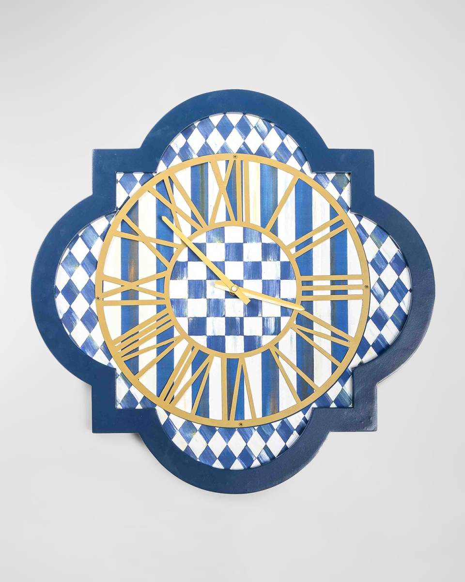 Royal Check Tile Wall Clock