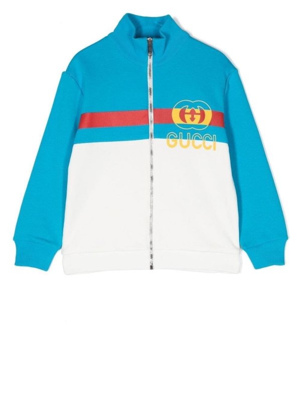 two-tone zipped sweatshirt
