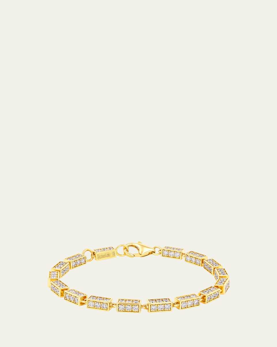 18K Yellow Gold Full Pave Large Link Bracelet