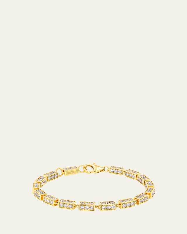 18K Yellow Gold Full Pave Large Link Bracelet