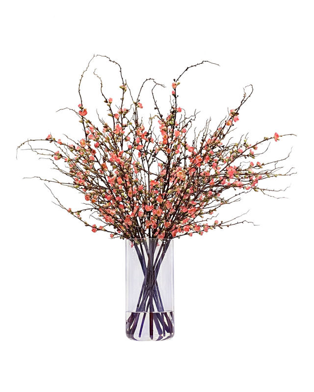 Peach Blossom Faux Floral Arrangement in Vase