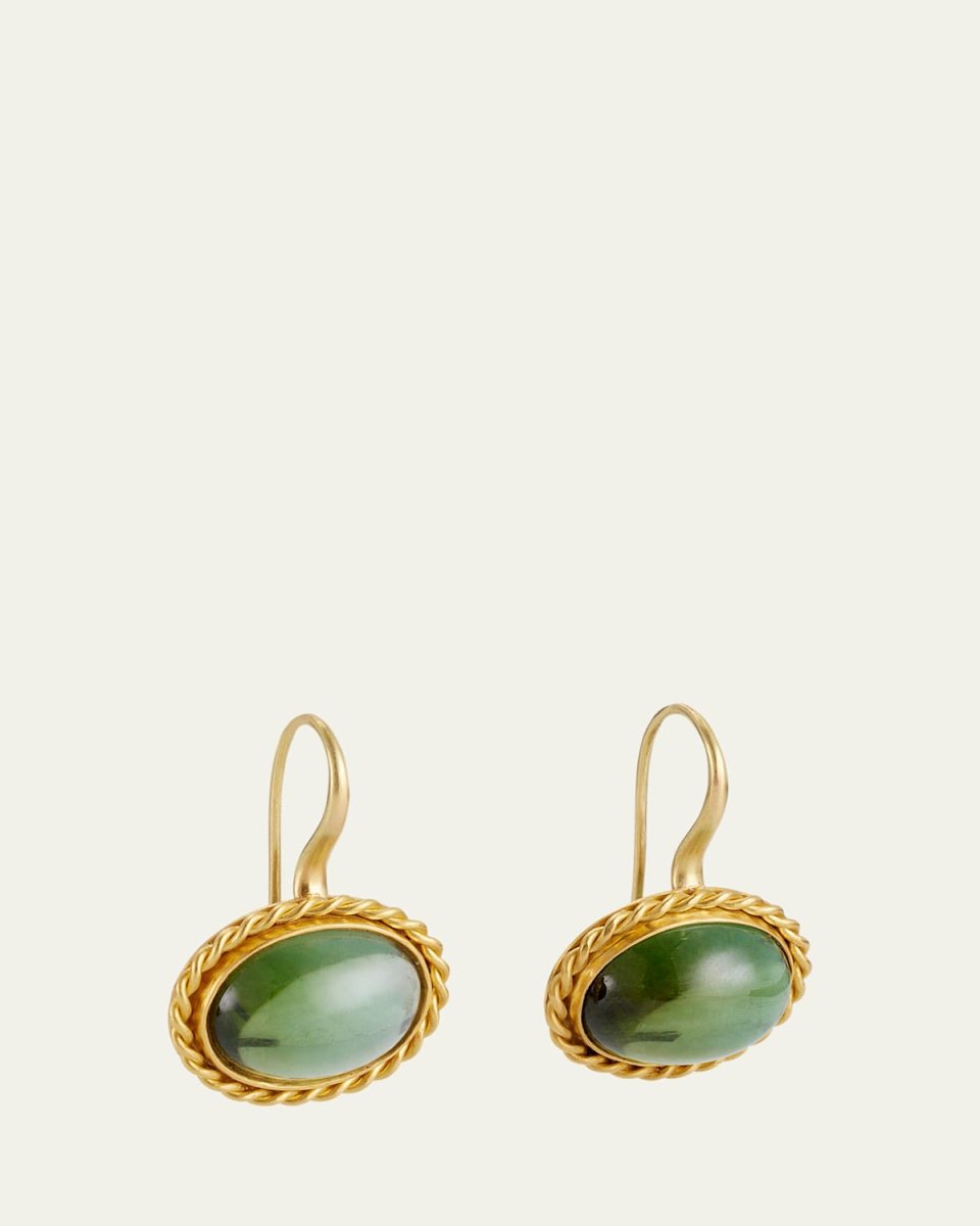 Green Tourmaline Chorda Hook Earrings