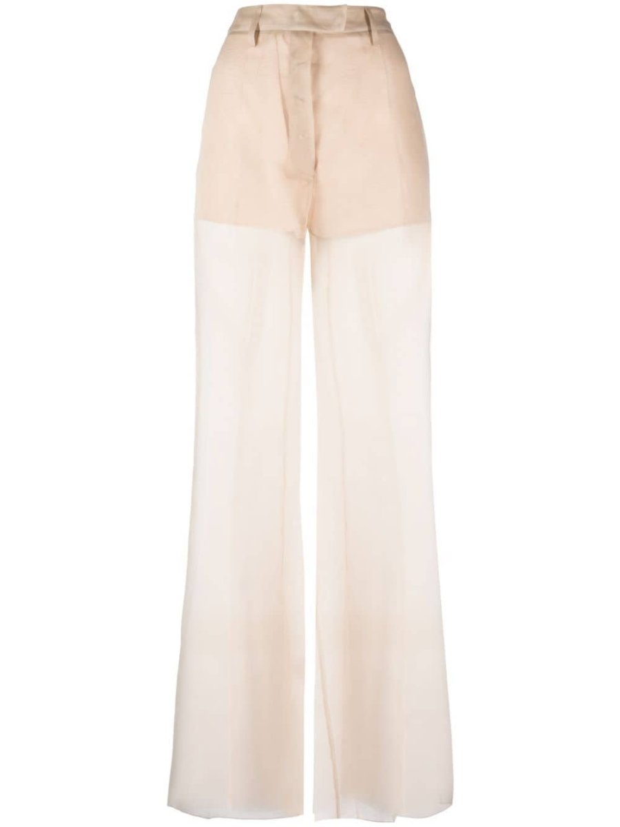 pressed-crease organza trousers