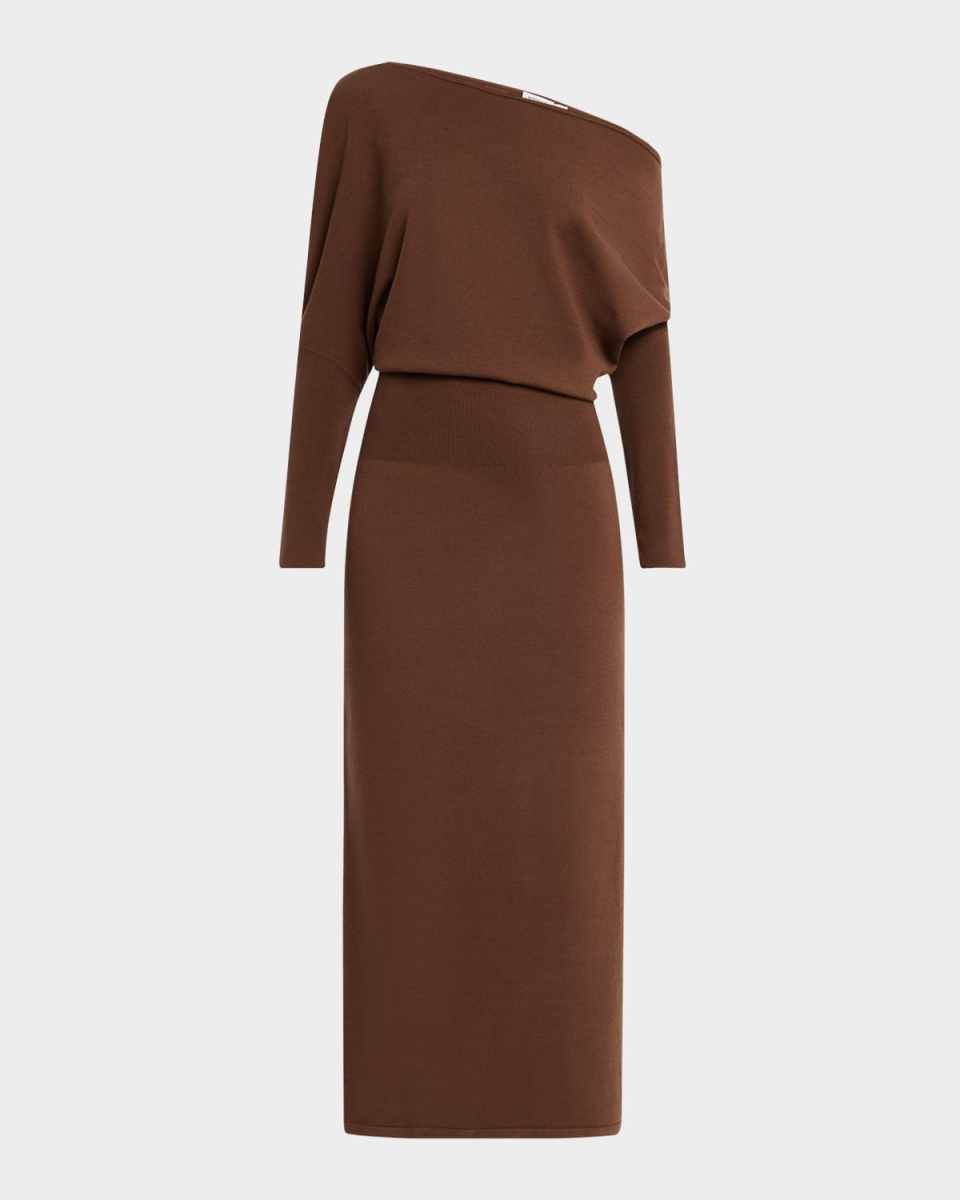 Janese One-Shoulder Wool-Blend Midi Dress