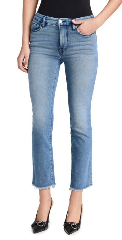 Good American Good Straight Split Pockets Jeans Blue449