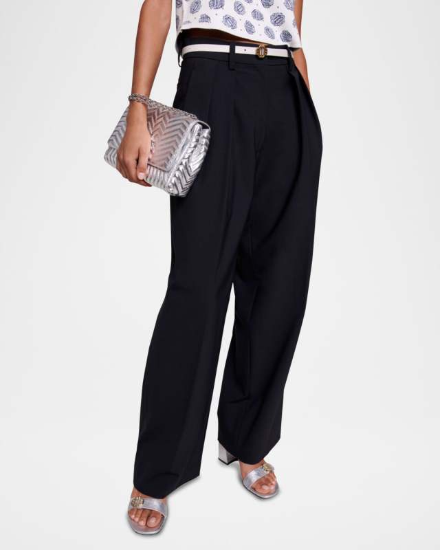 Pakina Belted Wide-Leg Pants