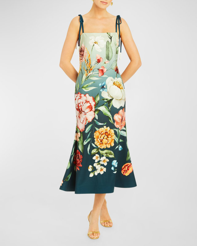 Tropez Reversible Floral-Print Midi Dress
