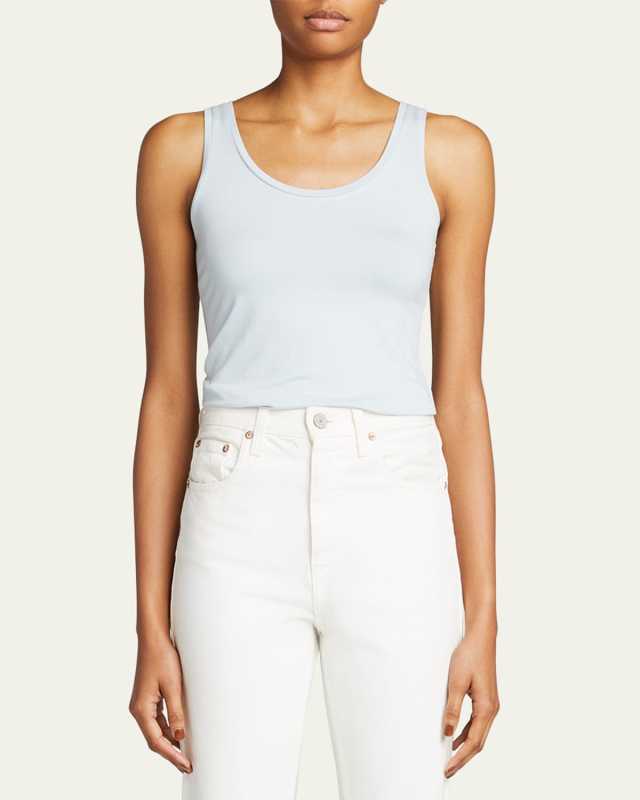 Soft Touch Flat-Edge Scoop-Neck Tank