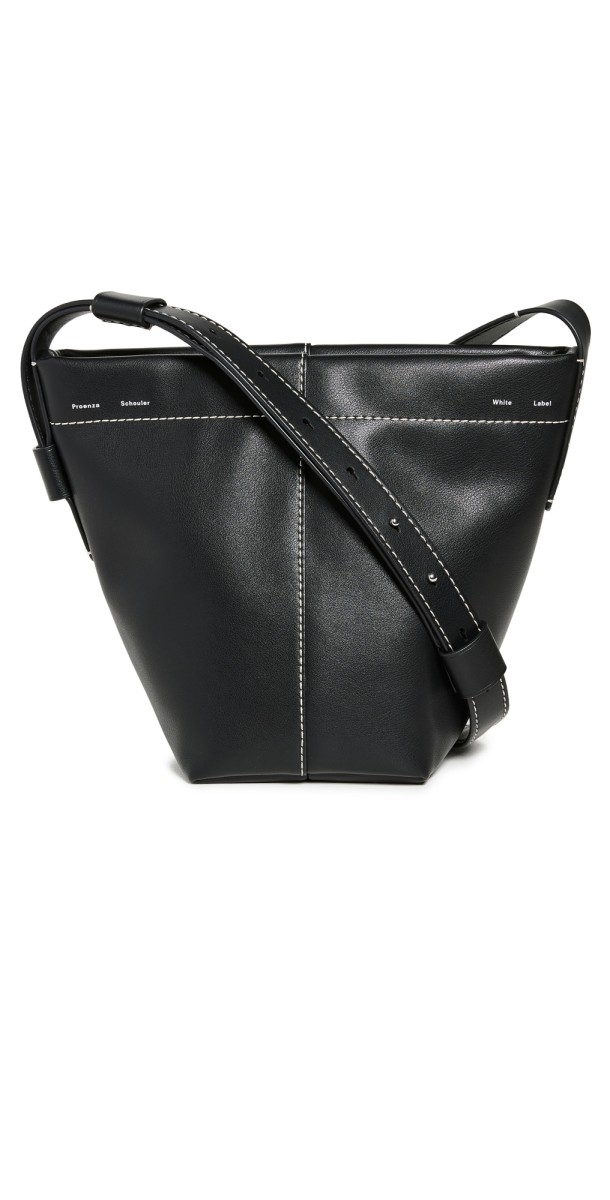 Proenza Schouler White Label Barrow Leather Mini Bucket Bag Black
