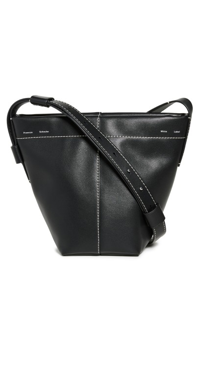 Proenza Schouler White Label Barrow Leather Mini Bucket Bag Black