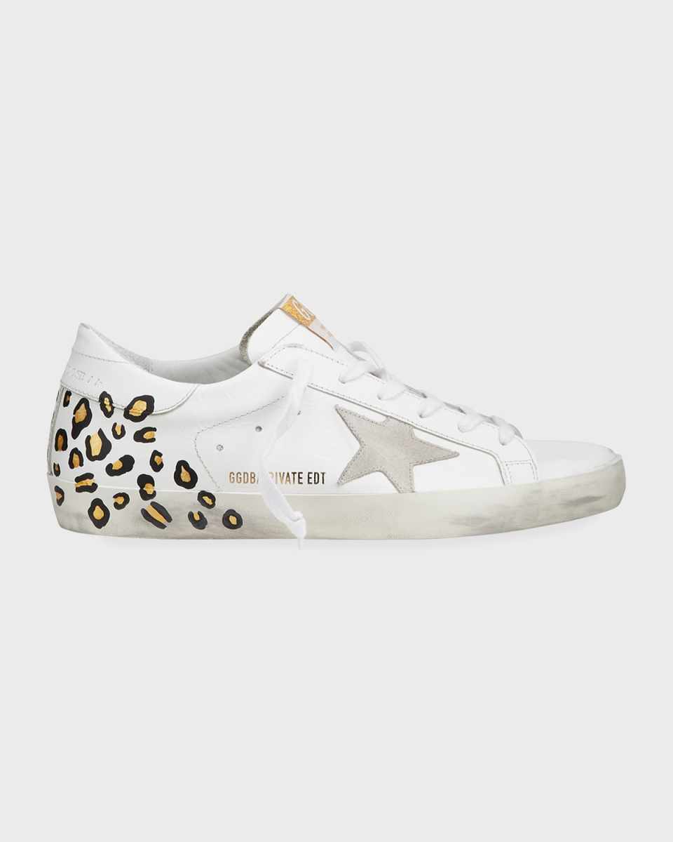 Superstar Hand-Painted Leopard Leather Sneakers