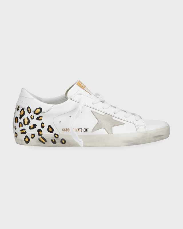 Superstar Hand-Painted Leopard Leather Sneakers