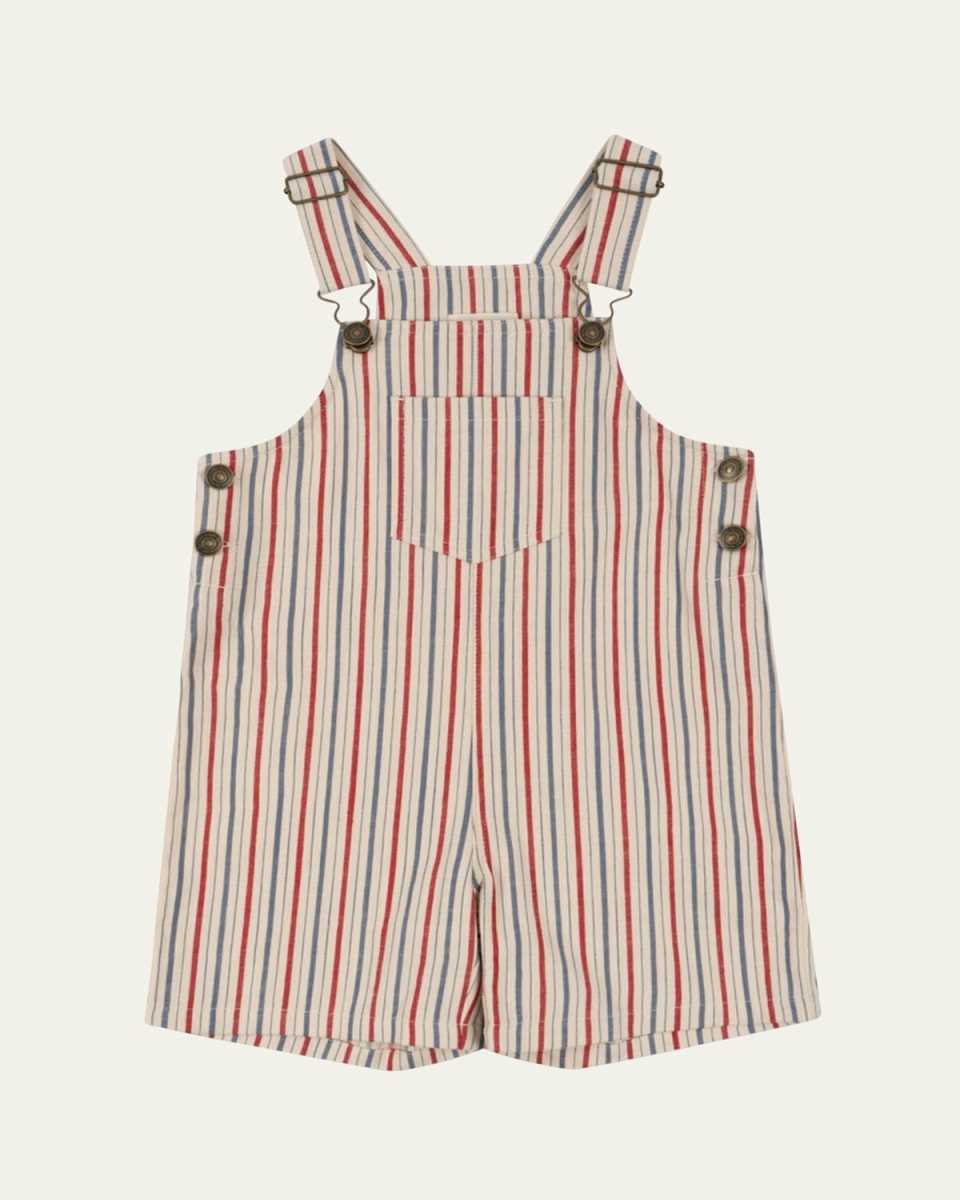 Boy's Marlon Striped Organic Cotton Overalls, Size 18M-4
