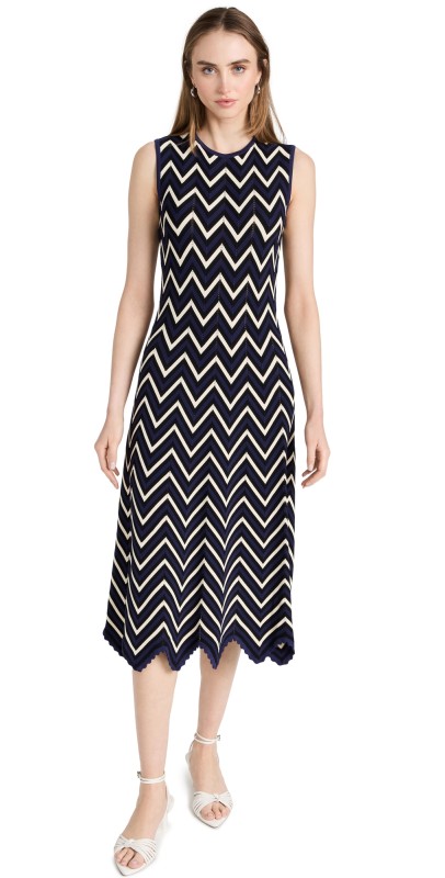Shoshanna Leia Dress Navy/Ivory/Jet